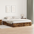 vidaXL Storage Bed Frame Smoked Oak 180x200 cm