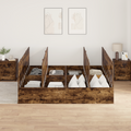 vidaXL Storage Bed Frame Smoked Oak 180x200 cm