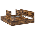 vidaXL Storage Bed Frame Smoked Oak 180x200 cm