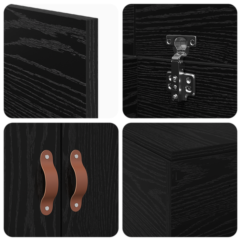 vidaXL Storage Bed Frame Black Oak 90x190 cm