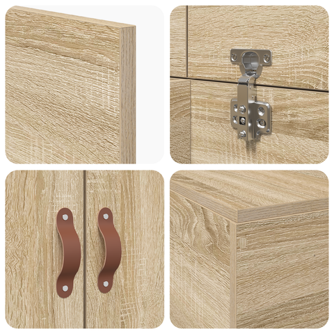 vidaXL Storage Bed Frame Sonoma Oak 90x190 cm