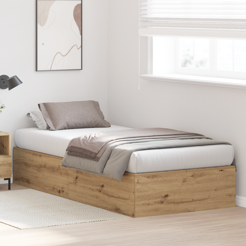 vidaXL Storage Bed Frame Artisan Oak 90x190 cm