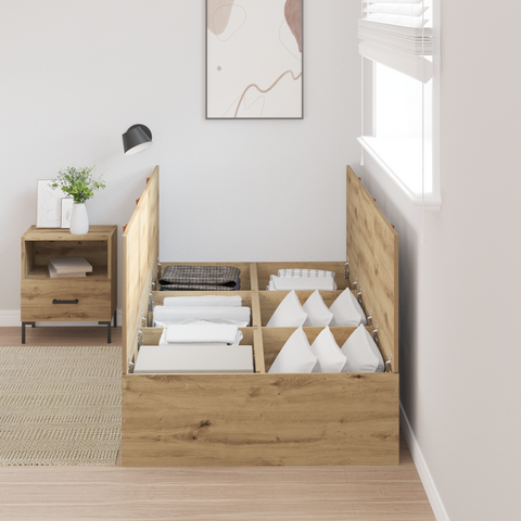 vidaXL Storage Bed Frame Artisan Oak 75x190 cm
