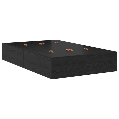 vidaXL Storage Bed Frame Black Oak 120x190 cm