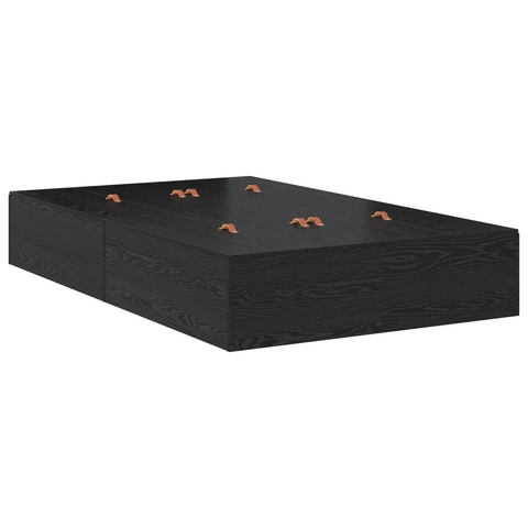 vidaXL Storage Bed Frame Black Oak 120x190 cm