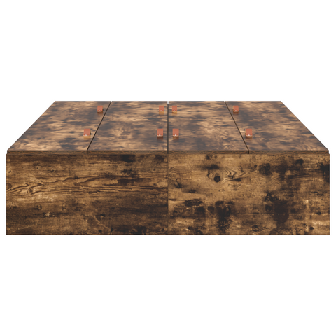 vidaXL Storage Bed Frame Smoked Oak 120x190 cm