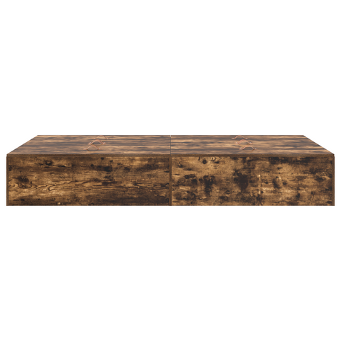 vidaXL Storage Bed Frame Smoked Oak 120x190 cm