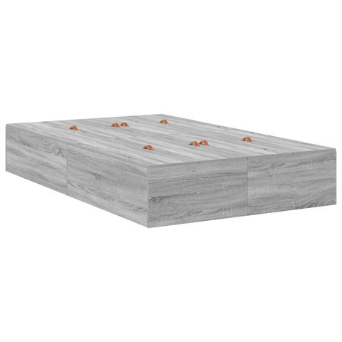 vidaXL Storage Bed Frame Grey Sonoma 120x190 cm