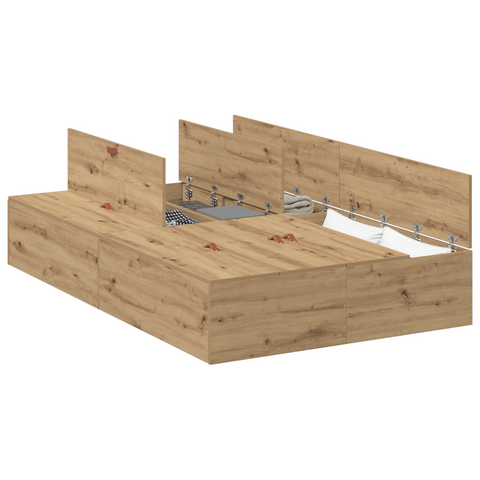 vidaXL Storage Bed Frame Artisan Oak 120x190 cm