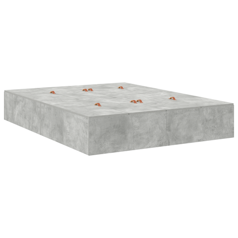 vidaXL Storage Bed Frame Concrete Grey 140x190 cm