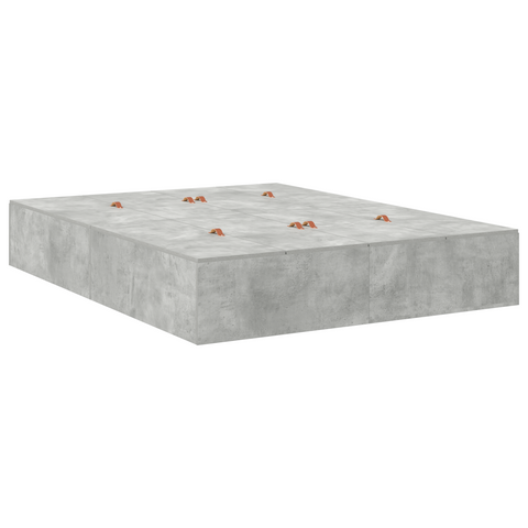 vidaXL Storage Bed Frame Concrete Grey 140x190 cm