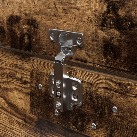 vidaXL Storage Bed Frame Smoked Oak 140x190 cm