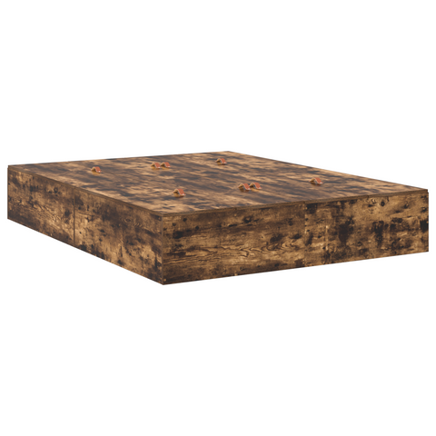 vidaXL Storage Bed Frame Smoked Oak 135x190 cm