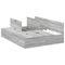 vidaXL Storage Bed Frame Grey Sonoma 135x190 cm