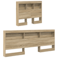 vidaXL Storage Headboard with Shelf Sonoma oak 80 cm Engineered wood