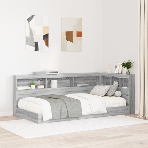 vidaXL Storage Headboard with Shelf Grey sonoma 80 cm Engineered wood