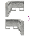 vidaXL Storage Headboard with Shelf with Headboard with Storage Concrete grey 90 cm Melamine