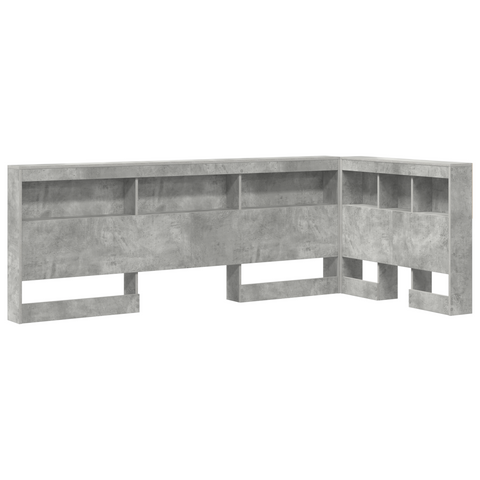 vidaXL Storage Headboard with Shelf with Headboard with Storage Concrete grey 90 cm Melamine