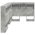 vidaXL Storage Headboard with Shelf with Headboard with Storage Concrete grey 90 cm Melamine