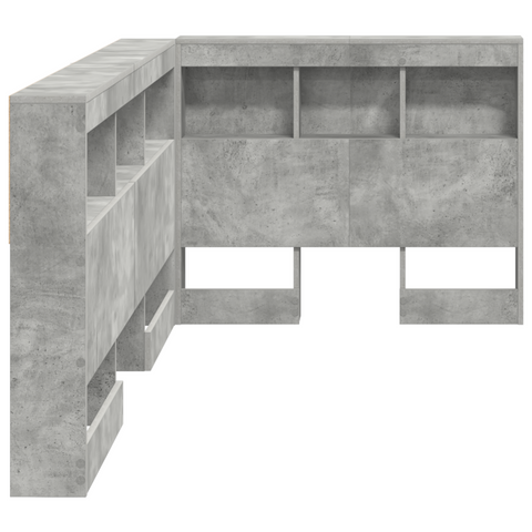 vidaXL Storage Headboard with Shelf with Headboard with Storage Concrete grey 90 cm Melamine