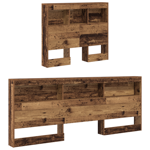 vidaXL Storage Headboard Old wood 90 cm Melamine-coated wood