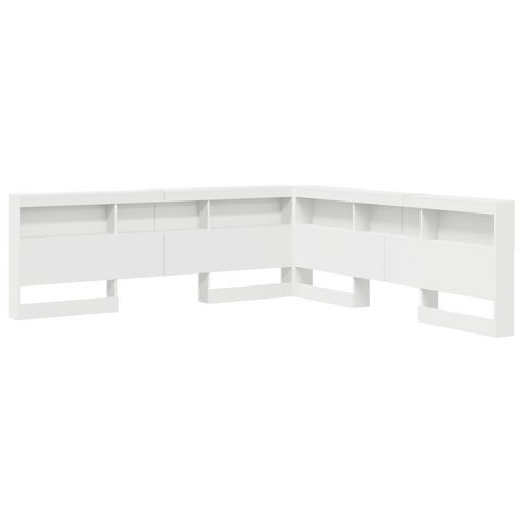 vidaXL Storage Headboard with Shelf with Headboard with Storage White 200 cm Engineered wood