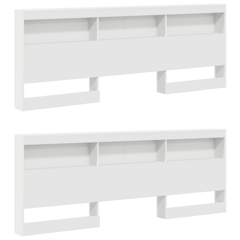 vidaXL Storage Headboard with Shelf with Headboard with Storage White 200 cm Engineered wood
