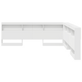 vidaXL Storage Headboard with Shelf with Headboard with Storage White 200 cm Engineered wood