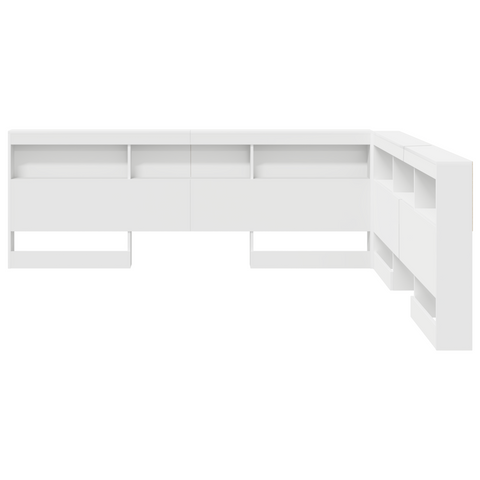 vidaXL Storage Headboard with Shelf with Headboard with Storage White 200 cm Engineered wood