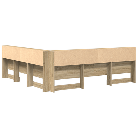 vidaXL Storage Headboard with Shelf Sonoma oak 200 cm Engineered wood