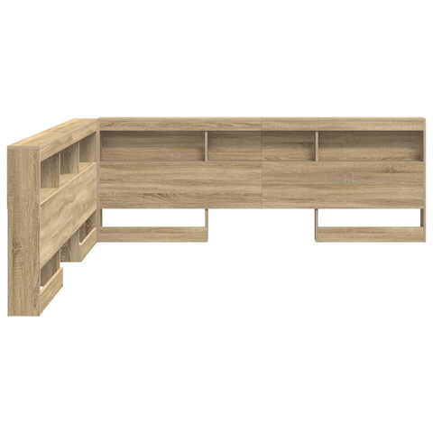 vidaXL Storage Headboard with Shelf Sonoma oak 200 cm Engineered wood