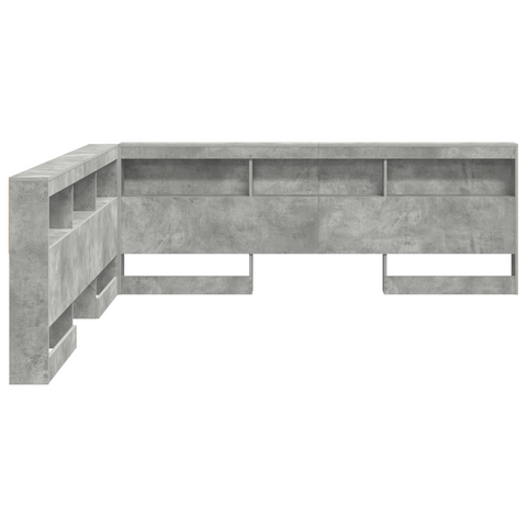 vidaXL Storage Headboard Concrete grey 200 cm Engineered wood