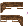 vidaXL Storage Headboard with Shelf Smoked oak 200 cm Engineered wood
