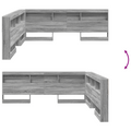 vidaXL Storage Headboard with Shelf Grey sonoma 200 cm Engineered wood