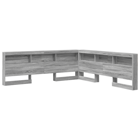 vidaXL Storage Headboard with Shelf Grey sonoma 200 cm Engineered wood