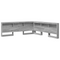 vidaXL Storage Headboard with Shelf Grey sonoma 200 cm Engineered wood