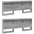 vidaXL Storage Headboard with Shelf Grey sonoma 200 cm Engineered wood