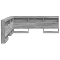 vidaXL Storage Headboard with Shelf Grey sonoma 200 cm Engineered wood