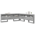 vidaXL Storage Headboard with Shelf Grey sonoma 200 cm Engineered wood