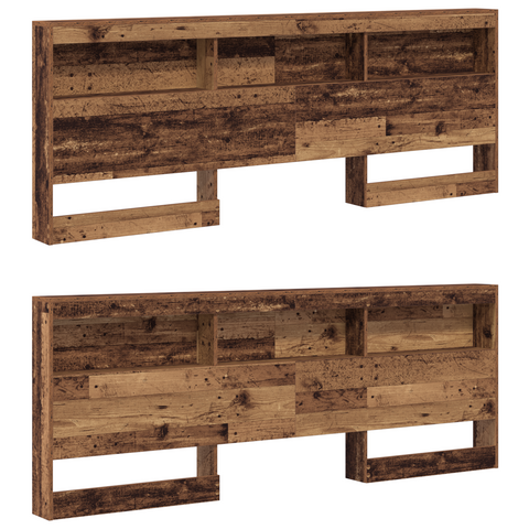 vidaXL Storage Headboard with Shelf Old wood 200 cm Engineered wood