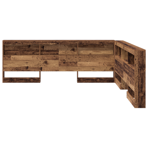 vidaXL Storage Headboard with Shelf Old wood 200 cm Engineered wood