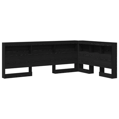 vidaXL Storage Headboard with Shelf Black oak 120 cm Engineered wood