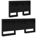 vidaXL Storage Headboard with Shelf Black oak 120 cm Engineered wood