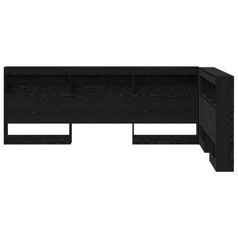 vidaXL Storage Headboard with Shelf Black oak 120 cm Engineered wood