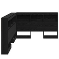 vidaXL Storage Headboard with Shelf Black oak 120 cm Engineered wood
