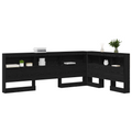 vidaXL Storage Headboard with Shelf Black oak 120 cm Engineered wood
