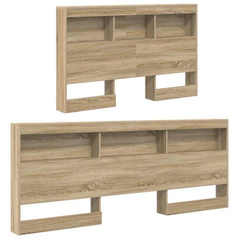 vidaXL Storage Headboard with Shelf Sonoma oak 120 cm Engineered wood