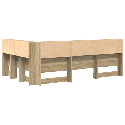 vidaXL Storage Headboard with Shelf Sonoma oak 120 cm Engineered wood