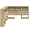 vidaXL Storage Headboard with Shelf Sonoma oak 120 cm Engineered wood