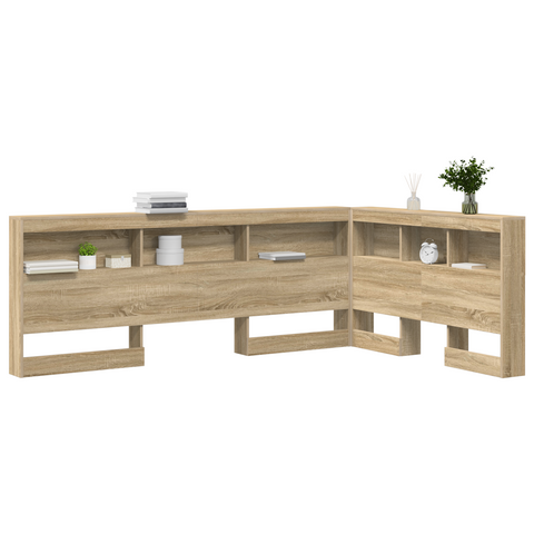 vidaXL Storage Headboard with Shelf Sonoma oak 120 cm Engineered wood